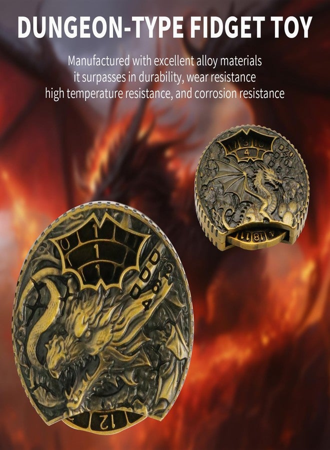 7JI Fingertip Gyroscope Fidget Toys 7-in-1 Metal Slider Dice Board DND Polyhedron Dragon and Dungeon,Adult Long Spin Time Stress Relief Toy - Image 2
